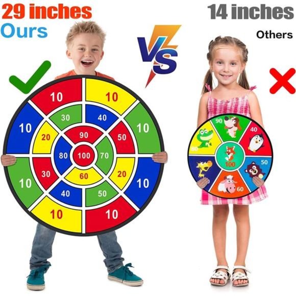 29" Large Dart Board for Kids, Kids Dart Board with Sticky Balls, Boys Toys - Picture 3 of 6